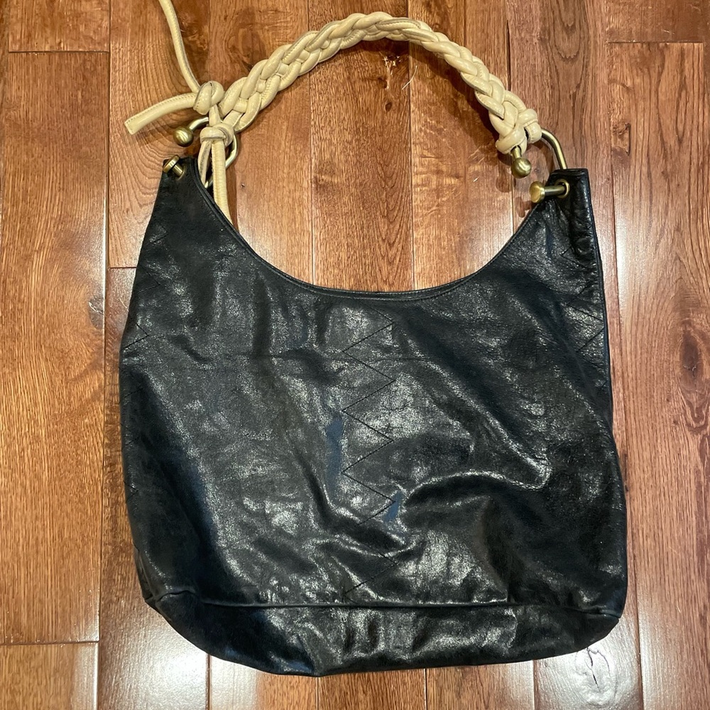 Leather Bag with Braided Strap